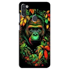 Чохол з Мавпами Samsung Galaxy M11 - (AlphaPrint) (Мавпа в квітах)
