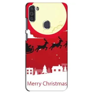 Різдвяні Чохли для Samsung Galaxy M11 (VPrint) (Санта з оленями)