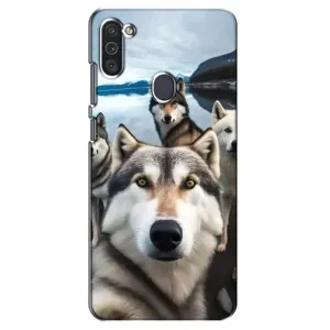 Чохол з Хаскі Samsung Galaxy M11 - (AlphaPrint) (Селфі Хаскі)