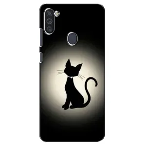 Чохол з принтом для Samsung Galaxy M11 (AlphaPrint) Модні коти (Силует котика)