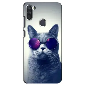 Чохол з принтом для Samsung Galaxy M11 (AlphaPrint) Модні коти (Стильний кіт)