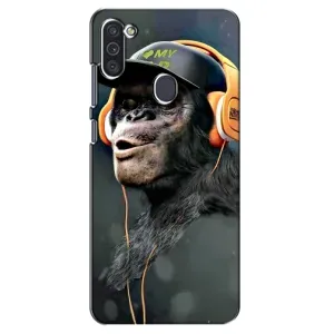 Чохол з Мавпами Samsung Galaxy M11 - (AlphaPrint) (В навушниках)