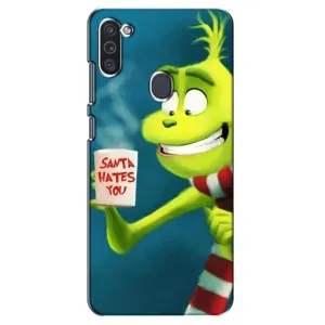Різдвяні Чохли для Samsung Galaxy M11 (VPrint) (Зелений Грінч)