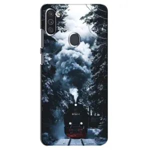 Новорічні, Святкові Чохли для Samsung Galaxy M11 - 2024 год (Зимовий потяг)
