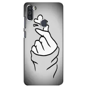 Чохол з принтом для Samsung Galaxy M11 (AlphaPrint - Знак сердечка) (Значок Love)