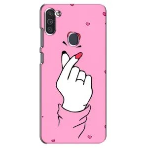 Чохол з принтом для Samsung Galaxy M11 (AlphaPrint - Знак сердечка) (Знак Love)