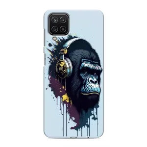 Чехол с Обезьянами Samsung Galaxy M12 - (AlphaPrint) (Горилла в наушниках)