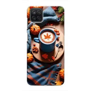 Чохол з принтом «Кава і гарбузики» для Samsung Galaxy M12