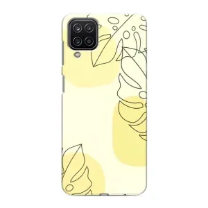 Силиконовый чехол с принтом в цветах на Samsung Galaxy M12 (Желтая монстера арт)