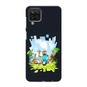 Чехол Майнкрафт на Samsung Galaxy M12 (AlphaPrint) Minecraft (персонажи Minecraft)