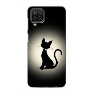 Чехол с принтом для Samsung Galaxy M12 (AlphaPrint) Модные коты (Силуэт котика)
