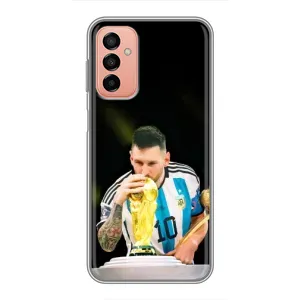 Чехлы для Samsung Galaxy M13 (Leo чемпион) (AlphaPrint) (Кубок Месси)