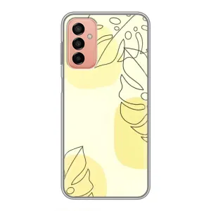 Силиконовый чехол с принтом в цветах на Samsung Galaxy M13 (Желтая монстера арт)