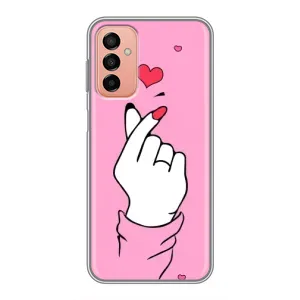 Чохол з принтом для Samsung Galaxy M13 (AlphaPrint - Знак сердечка)