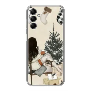Різдвяні, Святкові Чохли для Samsung Galaxy M14 (M146) (Дівчина з ялинкою)