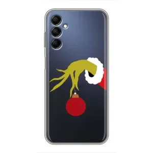 Зимні Чохли для Samsung Galaxy M14 (M146) - прозорий фон (Грінч з іграшкою)