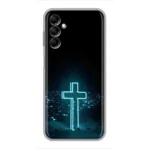 Чехол для Samsung Galaxy M14 (M146) (AlphaPrint) - (Христианские) (Крест и город)
