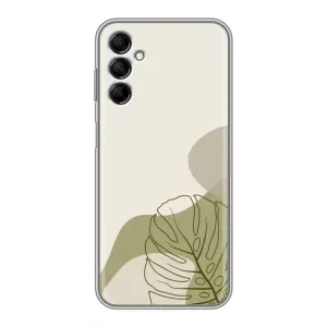 Силиконовый чехол с принтом в цветах на Samsung Galaxy M14 (M146) (Зеленая монстера дизайн)