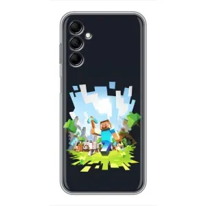 Чехол Майнкрафт на Samsung Galaxy M14 (M146) (AlphaPrint) Minecraft (персонажи Minecraft)