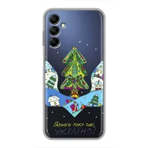 Зимні Чохли для Samsung Galaxy M14 (M146) - прозорий фон (Різдвяний герб)