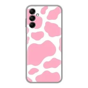 Чохол з принтом корови на Samsung Galaxy M14 (M146) (Рожевий принт)