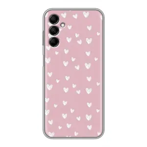 Чохол з розовим принтом для Samsung Galaxy M14 (M146) (Сердечки на рожевому)