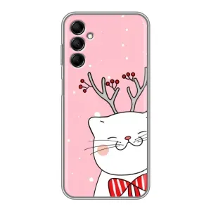 Новорічні Чохли для Samsung Galaxy M14 (M146) (VPrint) (Зимовий кіт)