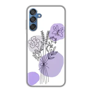 Силиконовый чехол с принтом в цветах на Samsung Galaxy M15 (M156) (Букет фиолетовая абстракция)