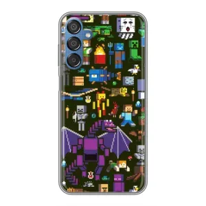 Чехол Майнкрафт на Samsung Galaxy M15 (M156) (AlphaPrint) Minecraft (Коллаж Майнкрафт)