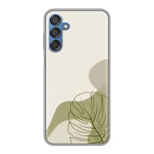 Силиконовый чехол с принтом в цветах на Samsung Galaxy M15 (M156) (Зеленая монстера дизайн)