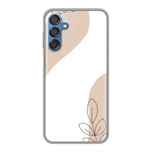 Силиконовый чехол с принтом в цветах на Samsung Galaxy M15 (M156) (Нюдовая веточка абстракция)