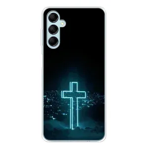 Чехол для Samsung Galaxy M16 (AlphaPrint) - (Христианские) (Крест и город)