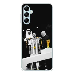 Чехлы для Samsung Galaxy M16 (Leo чемпион) (AlphaPrint) (Месси в накидке)