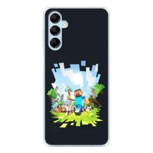 Чехол Майнкрафт на Samsung Galaxy M16 (AlphaPrint) Minecraft (персонажи Minecraft)