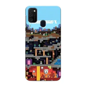 Чехол Майнкрафт на Samsung Galaxy M21 (AlphaPrint) Minecraft (фон Minecraft)