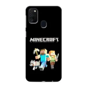 Чехол Майнкрафт на Samsung Galaxy M21 (AlphaPrint) Minecraft (герои Minecraft)