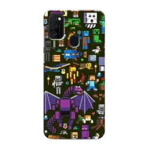Чехол Майнкрафт на Samsung Galaxy M21 (AlphaPrint) Minecraft (Коллаж Майнкрафт)