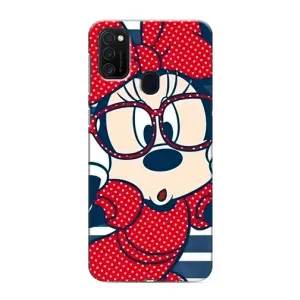 Эксклюзивный чехол для Samsung Galaxy M21 (AlphaPrint - Мультяшные) (Маус в очках)