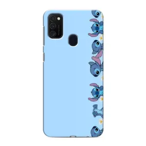 Чехол с принтом Стич на Samsung Galaxy M21 (Стич фон)