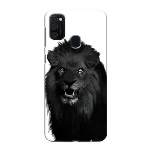 Чехлы с картинками животных Samsung Galaxy M21s (Черный ЛЕВ)