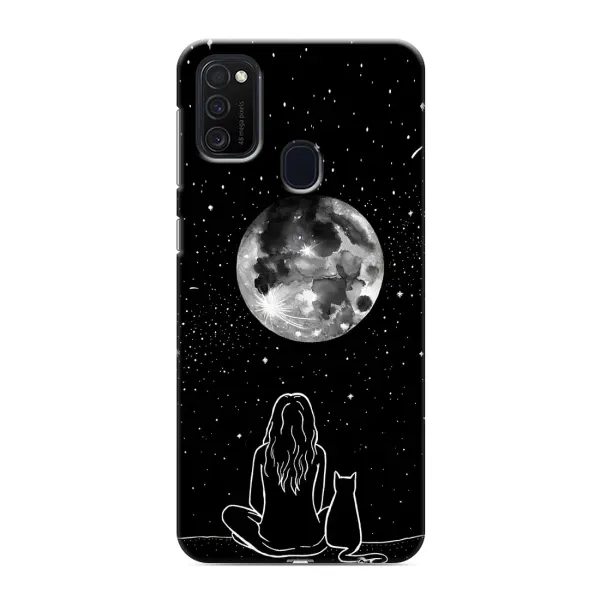 Чохол з принтом «Дівчина з котом» для Samsung Galaxy M21s Чохол з принтом «Дівчина з котом» для Samsung Galaxy M21s