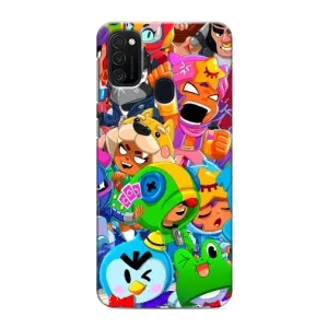 Чехол для Samsung Galaxy M21s Бравл Старс (VPrint) (Герої Бравл Старс)