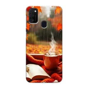Чохол з унікальним дизайном 'Осінь з кавою' для Samsung Galaxy M21s (Кава і дощ)