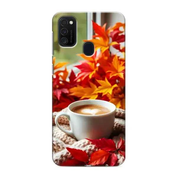 Чохол з принтом «Кава та листя» для Samsung Galaxy M21s Чохол з принтом «Кава та листя» для Samsung Galaxy M21s