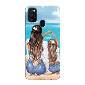 Чехол с печатью для Samsung Galaxy M21s - (Мама с ребенком) (AlphaPrint) (Мама с доченькой)