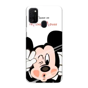 Эксклюзивный чехол для Samsung Galaxy M21s (AlphaPrint - Мультяшные) (Маус Микки)