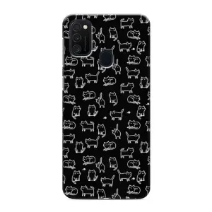 Чехол с принтом для Samsung Galaxy M21s (AlphaPrint) Модные коты (Меленькие котики)