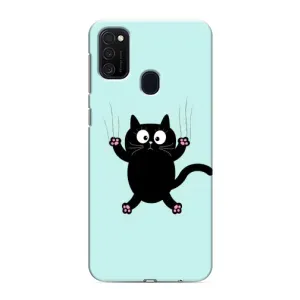 Чехол с принтом для Samsung Galaxy M21s (AlphaPrint) Модные коты (Падающий кот)