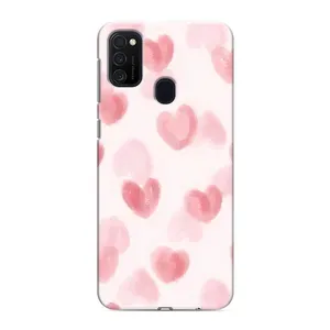 Чохол з розовим принтом для Samsung Galaxy M21s (Рожеві сердечки)