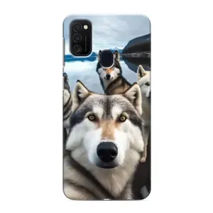 Чехол с Хаски для Samsung Galaxy M21s - (AlphaPrint) (Селфи ХАски)